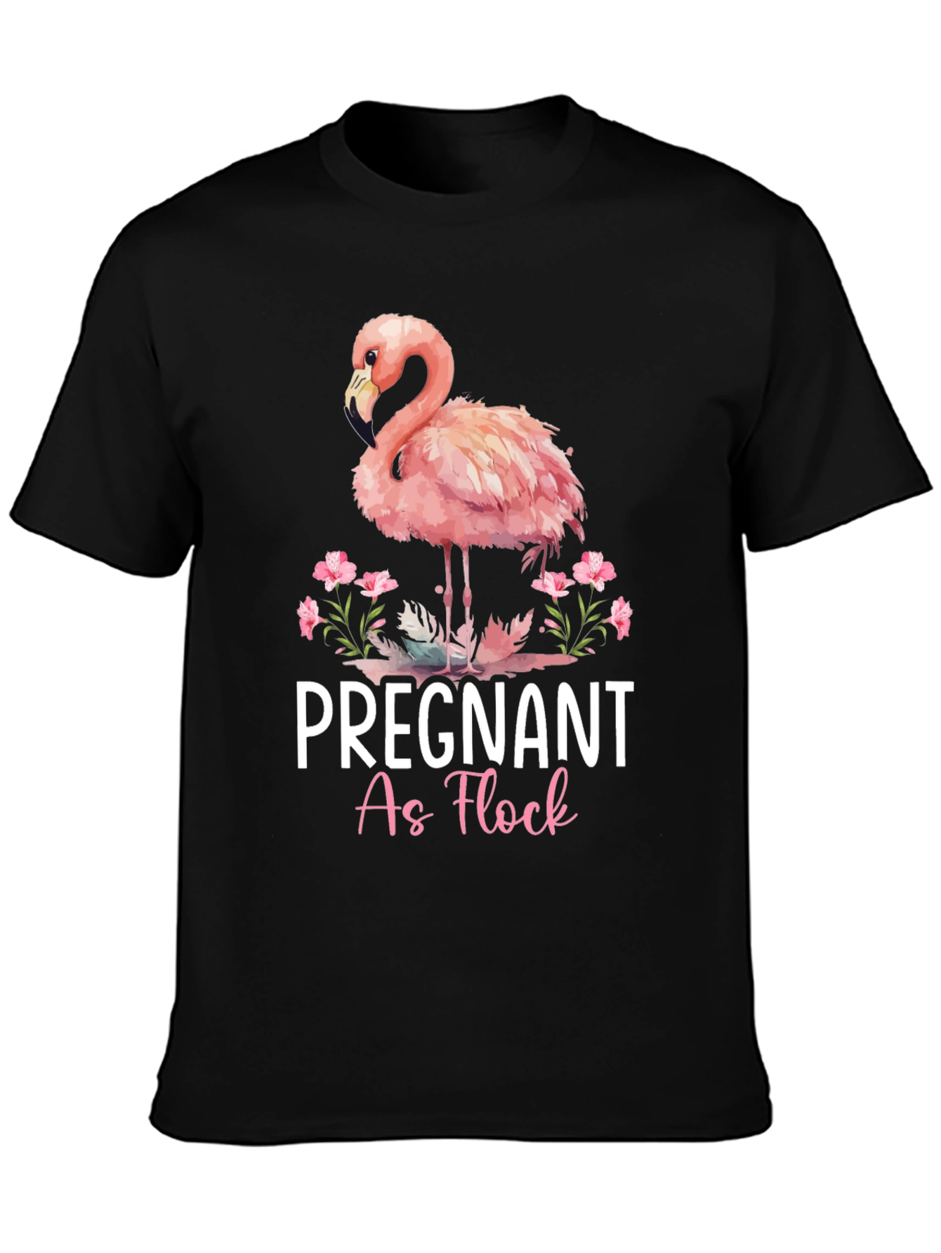 Pregnant As Flock Flamingo T-Shirt