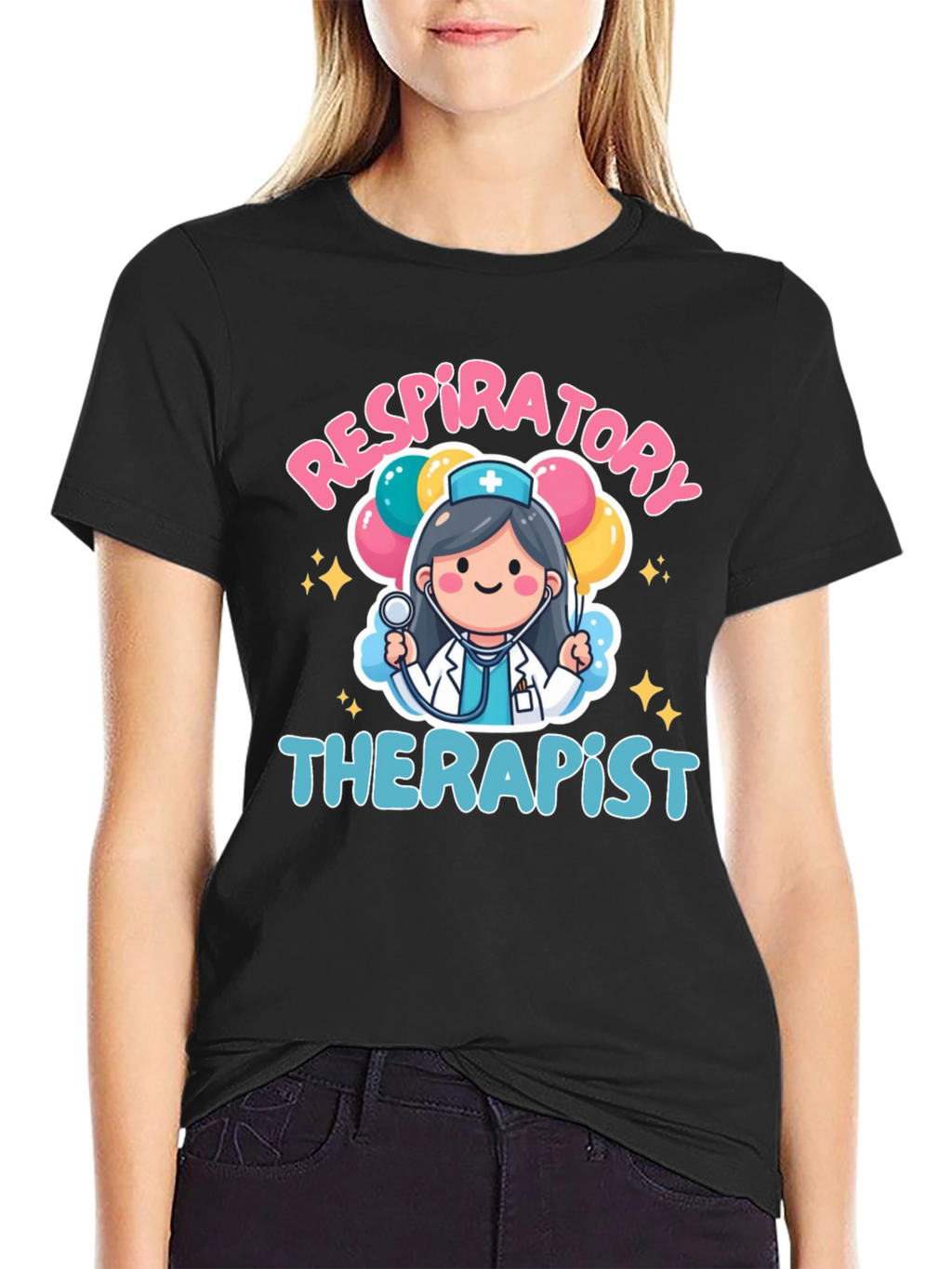 Respiratory Therapist Cartoon Graphic T-Shirt