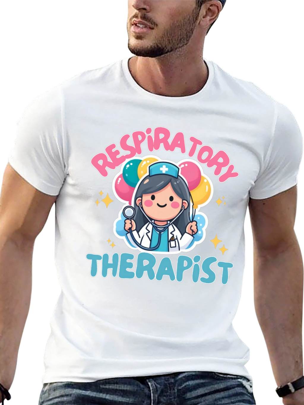 Respiratory Therapist Cartoon Graphic T-Shirt