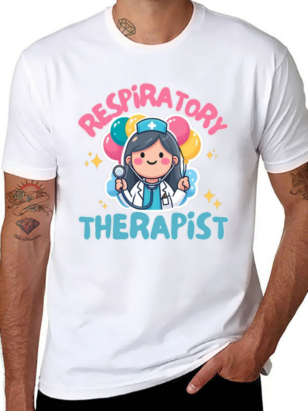 Respiratory Therapist Cartoon Graphic T-Shirt