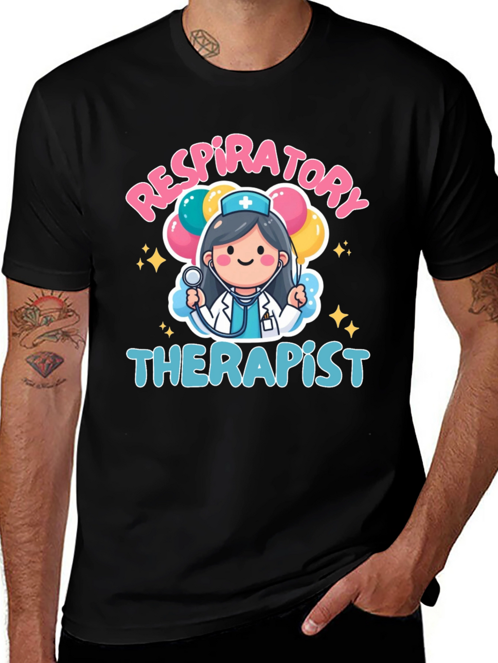 Respiratory Therapist Cartoon Graphic T-Shirt