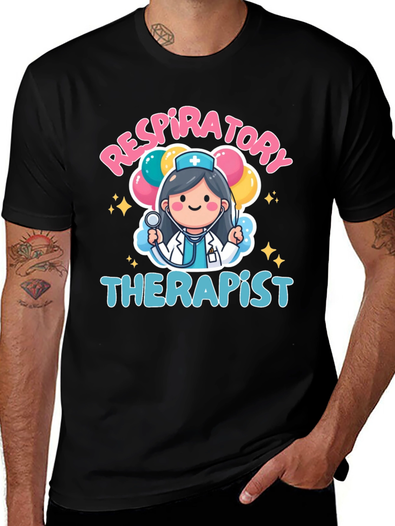 Respiratory Therapist Cartoon Graphic T-Shirt