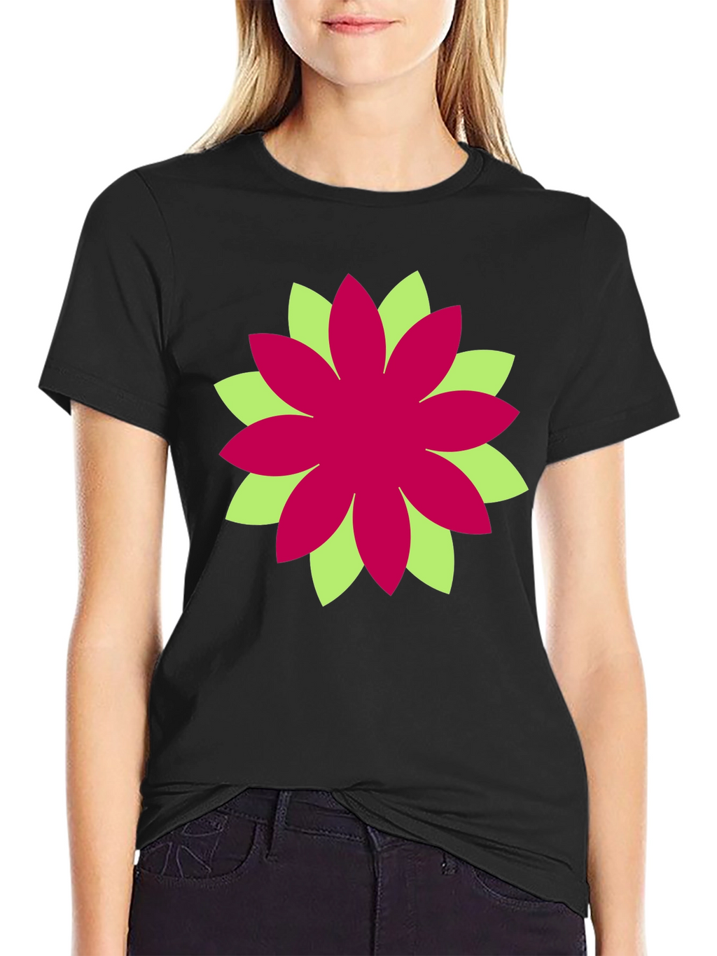 Floral Graphic Black T-Shirt