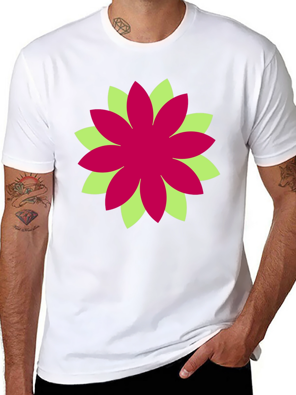 Floral Graphic Black T-Shirt