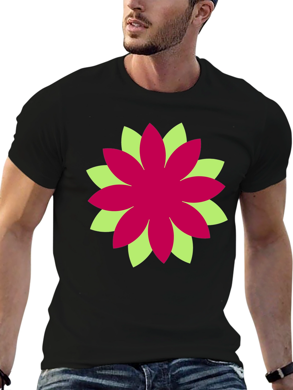 Floral Graphic Black T-Shirt