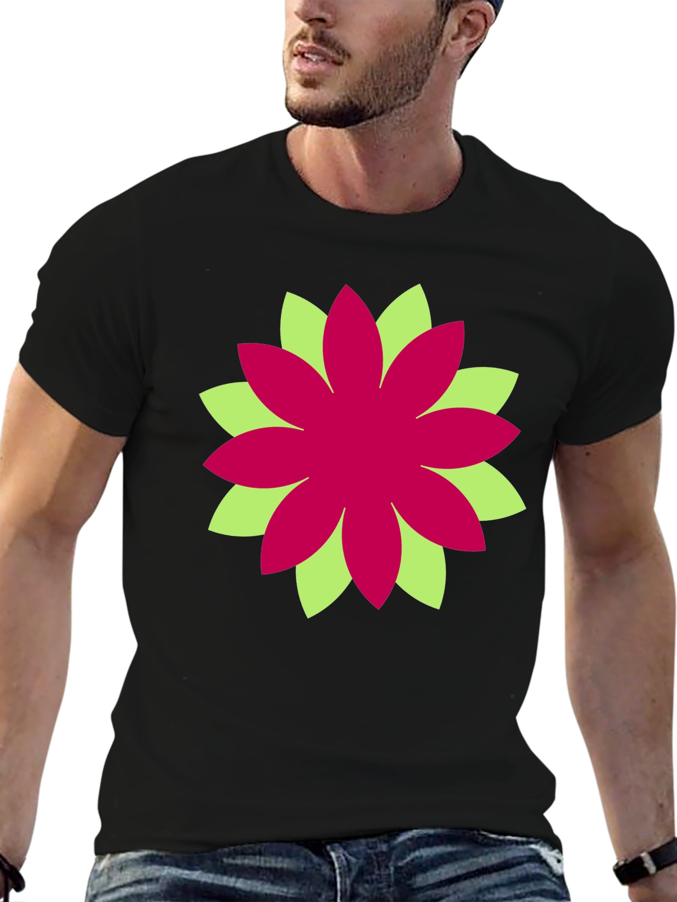 Floral Graphic Black T-Shirt