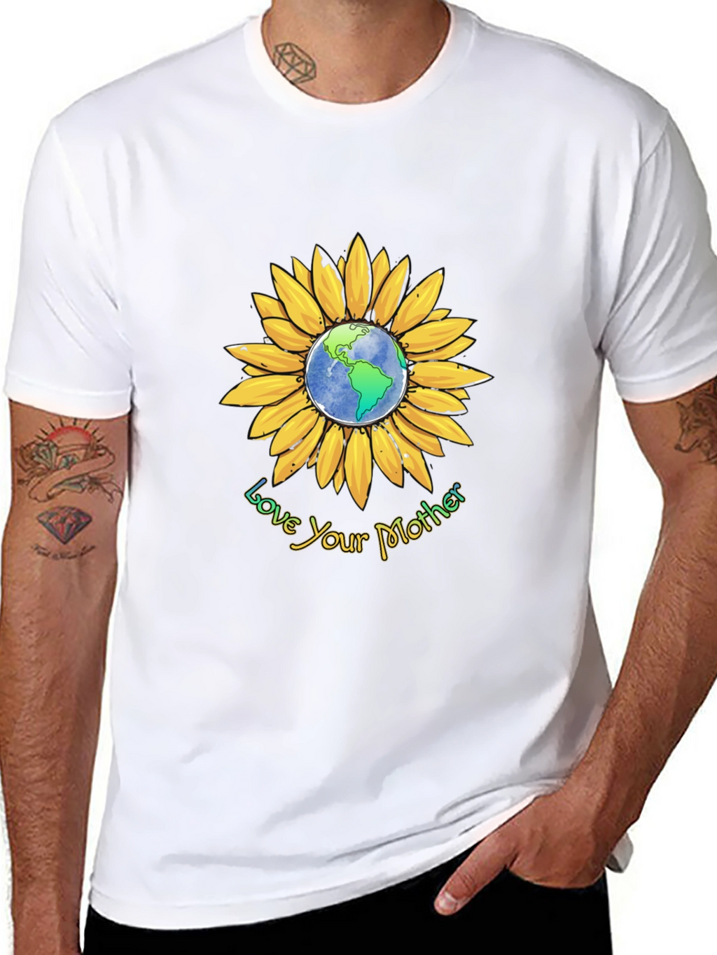 Love Your Mother Earth Sunflower Graphic Tee