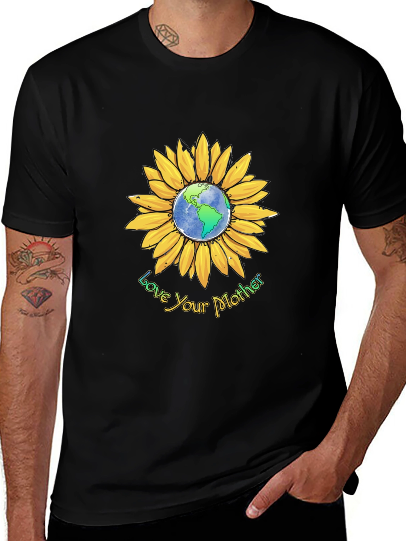 Love Your Mother Earth Sunflower Graphic Tee