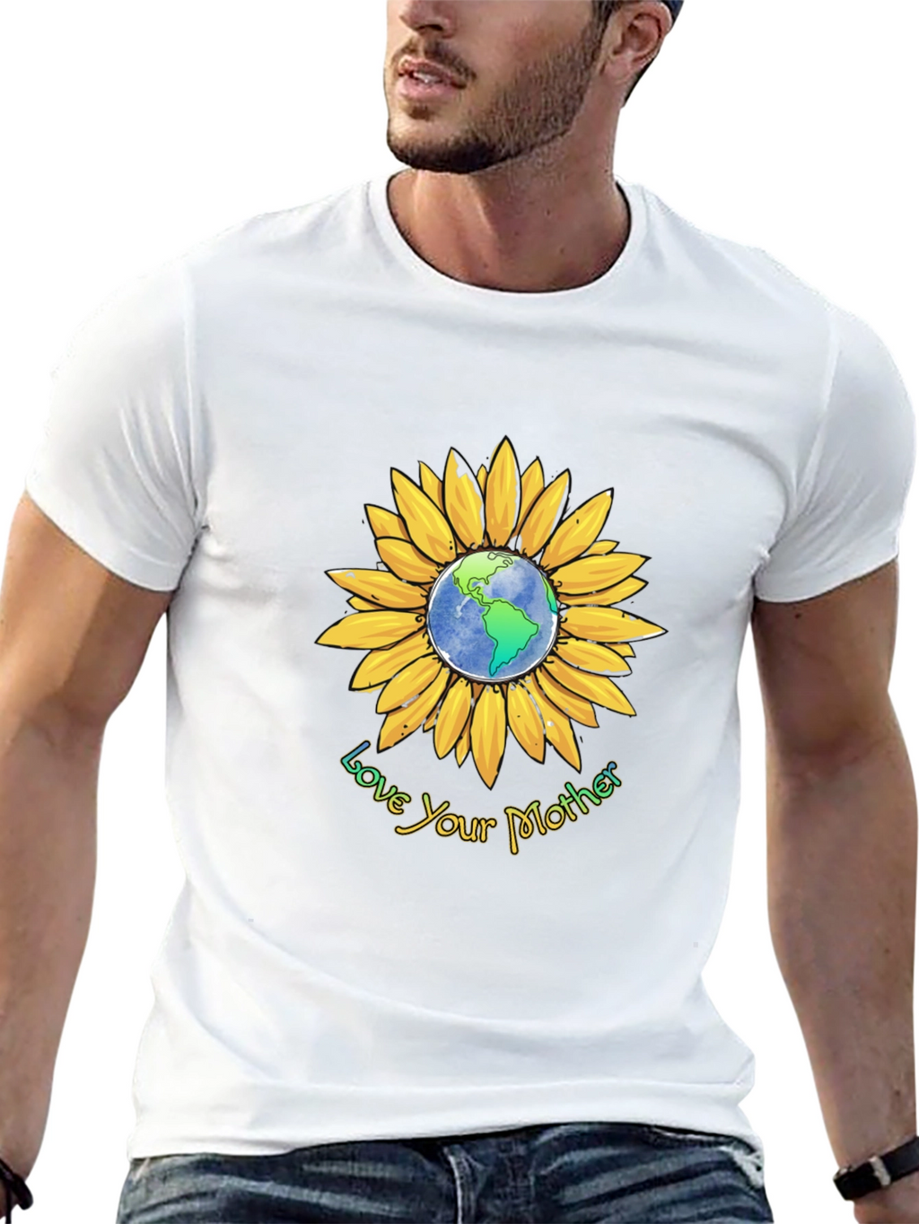 Love Your Mother Earth Sunflower Graphic Tee