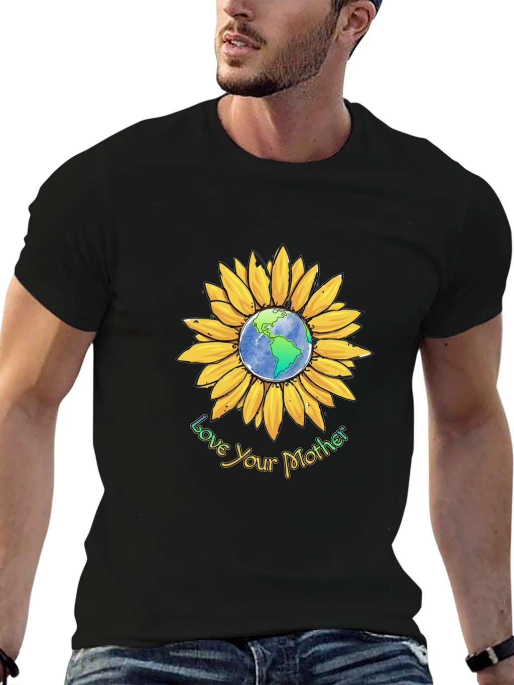 Love Your Mother Earth Sunflower Graphic Tee