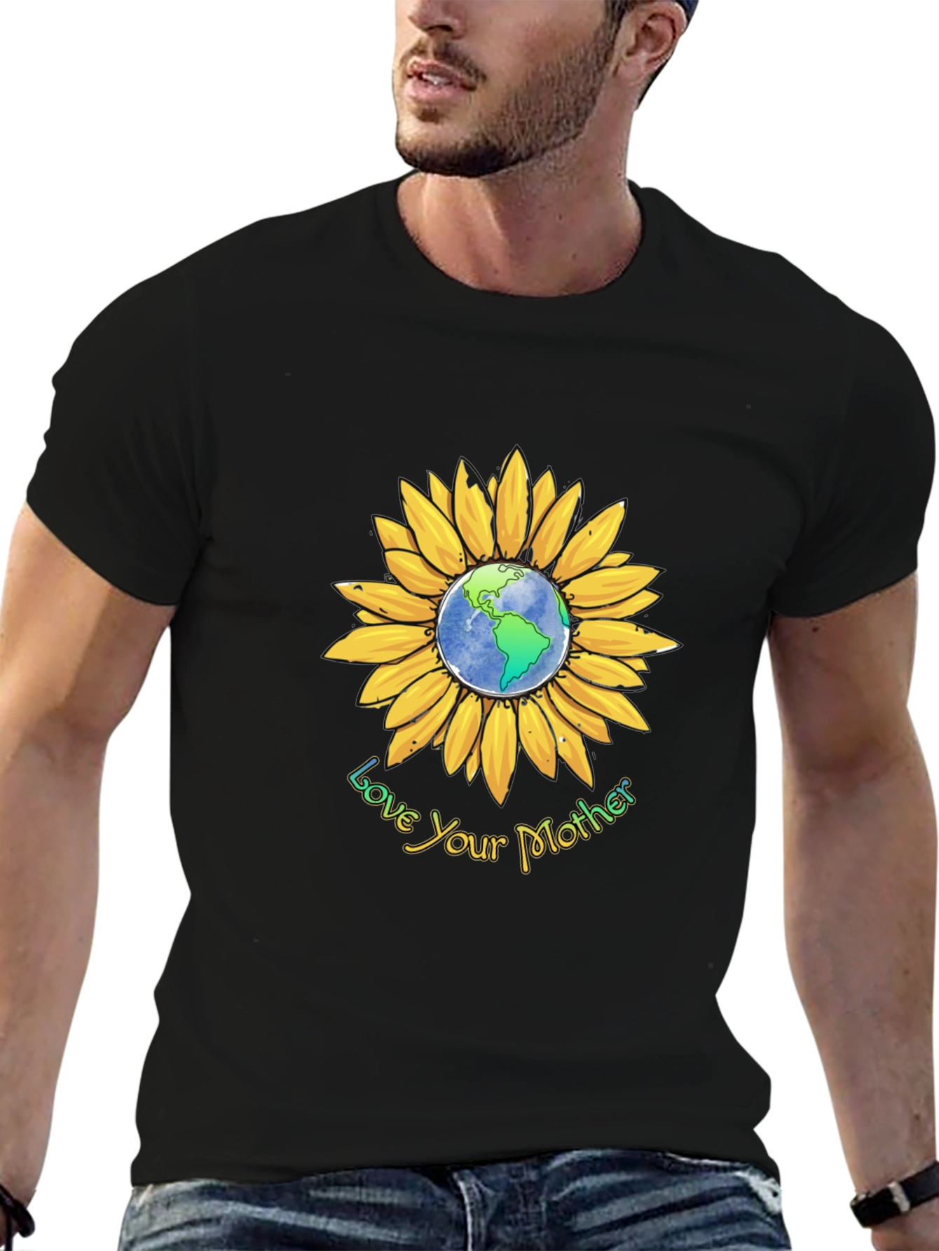 Love Your Mother Earth Sunflower Graphic Tee
