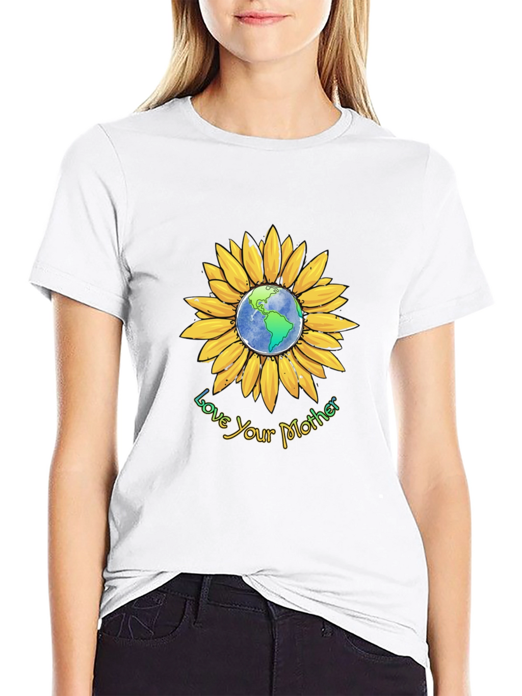 Love Your Mother Earth Sunflower Graphic Tee