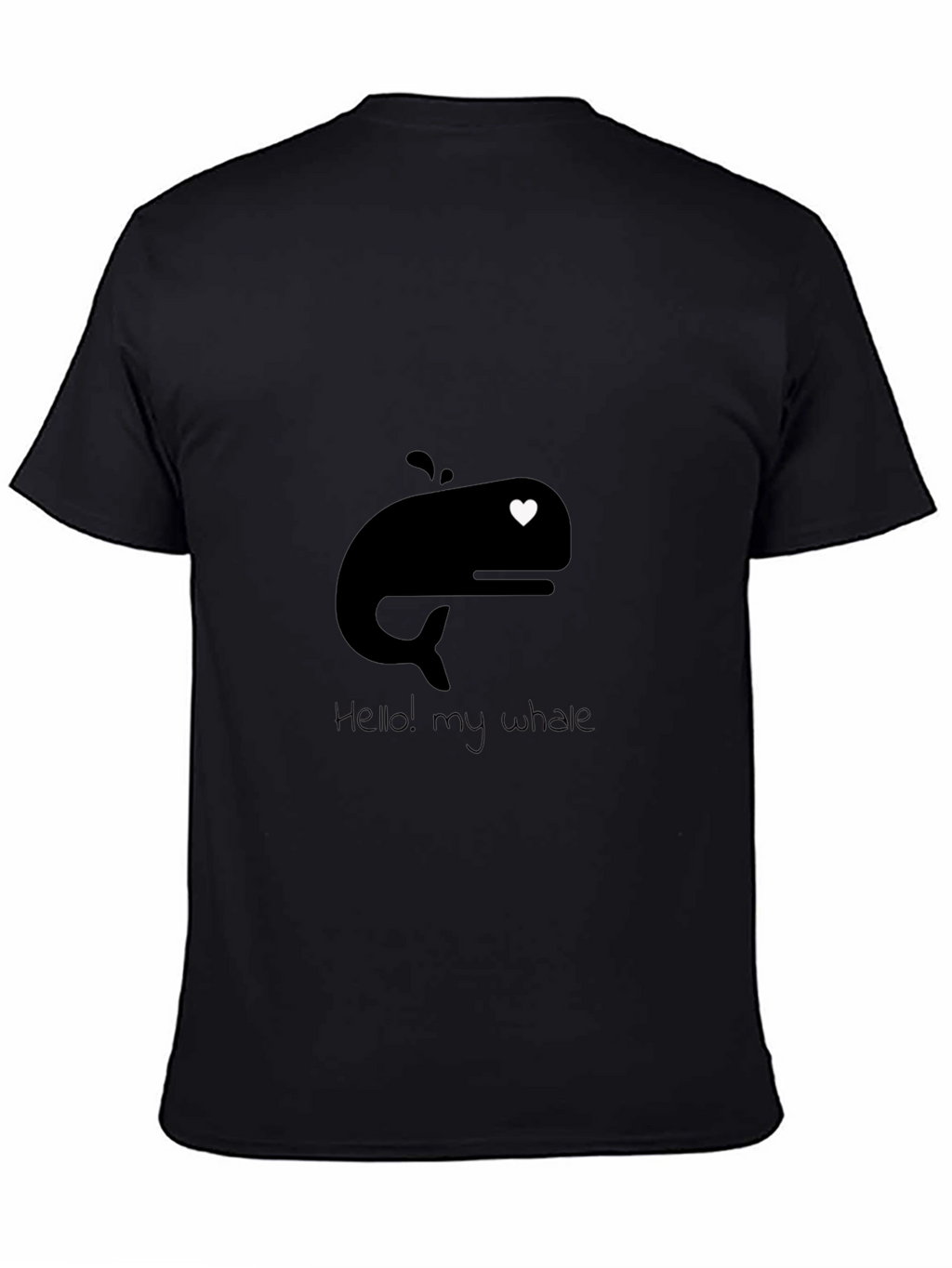 Whale Heart Graphic Tee - Mens Black T-Shirt