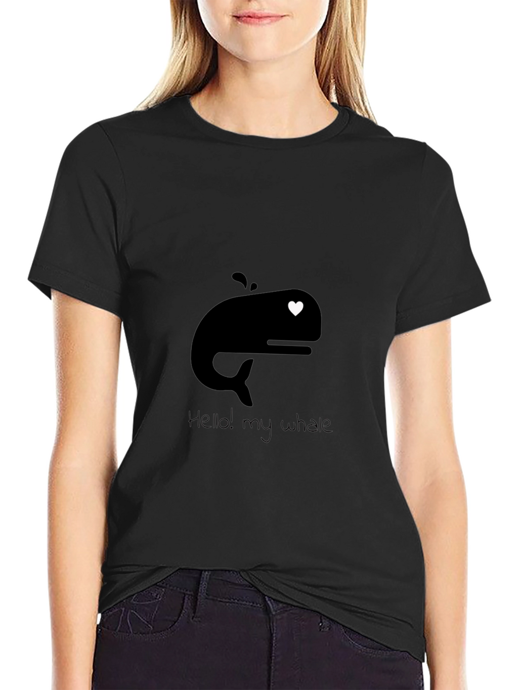Whale Heart Graphic Tee - Mens Black T-Shirt
