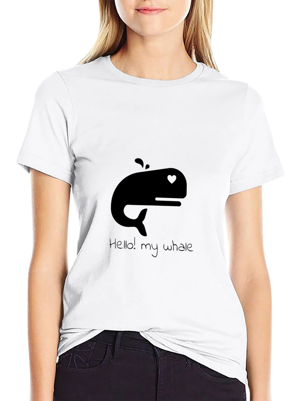 Whale Heart Graphic Tee - Mens Black T-Shirt