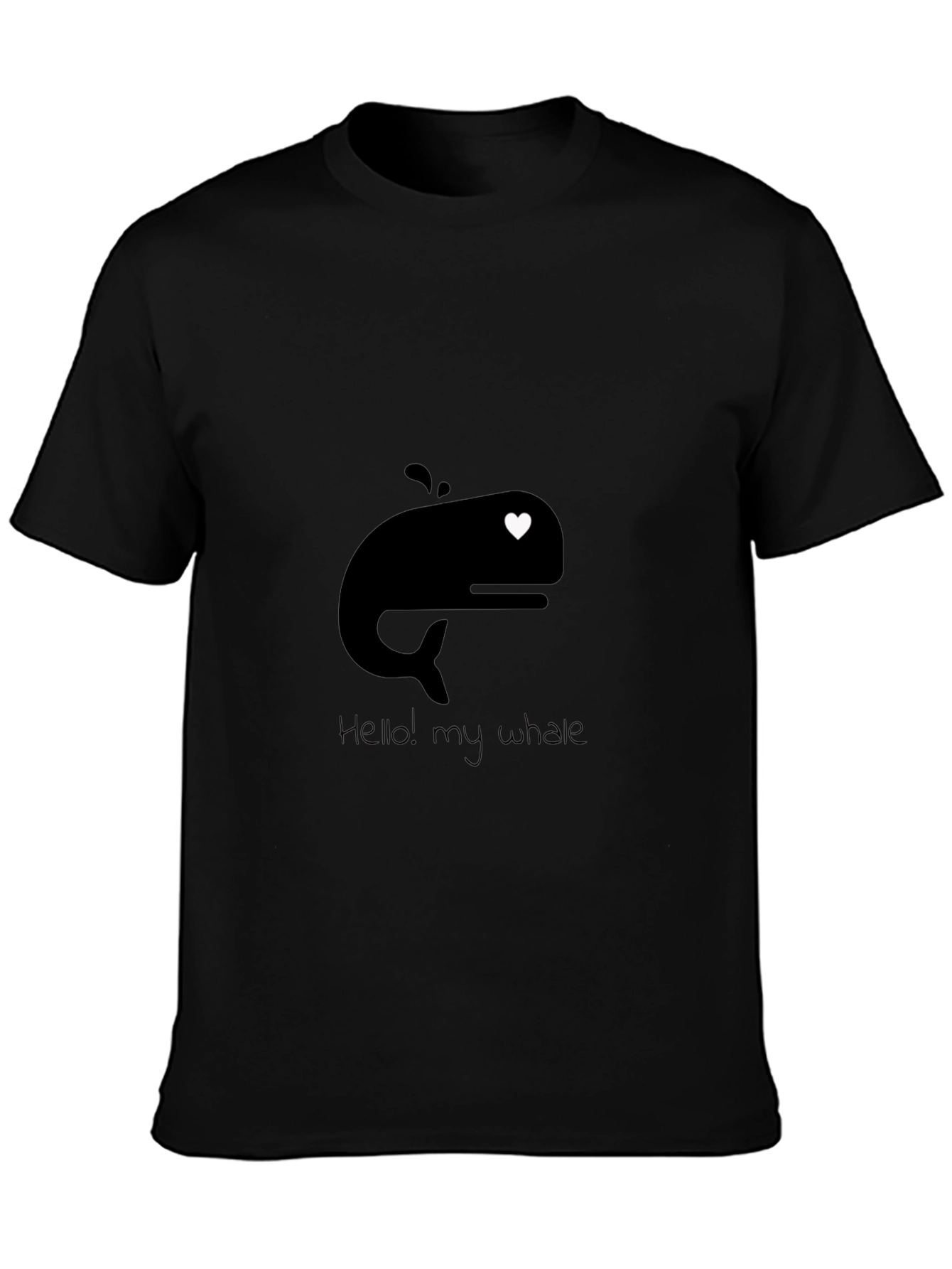 Whale Heart Graphic Tee - Mens Black T-Shirt