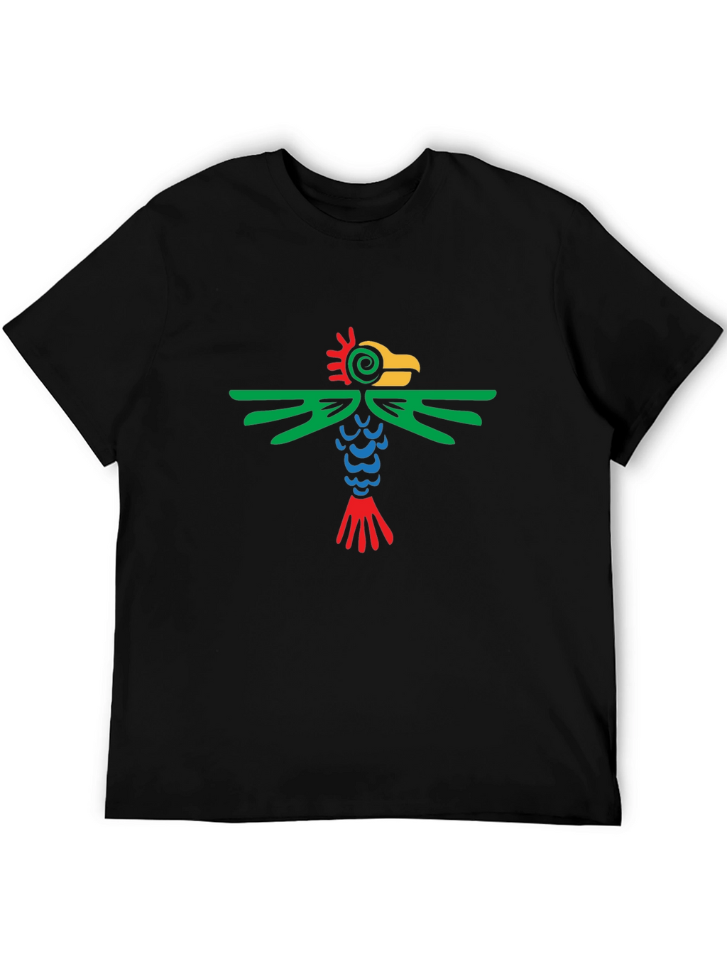 Aztec Bird Graphic Tee - Stylish Black T-Shirt