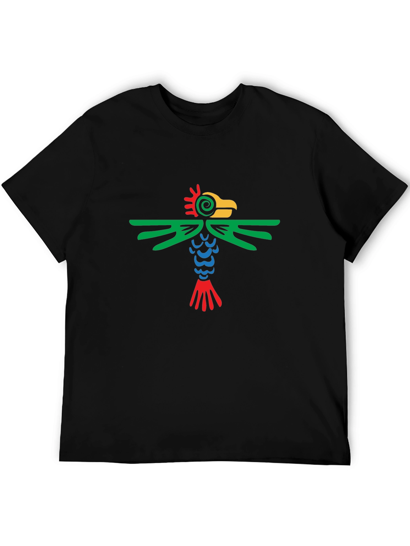 Aztec Bird Graphic Tee - Stylish Black T-Shirt