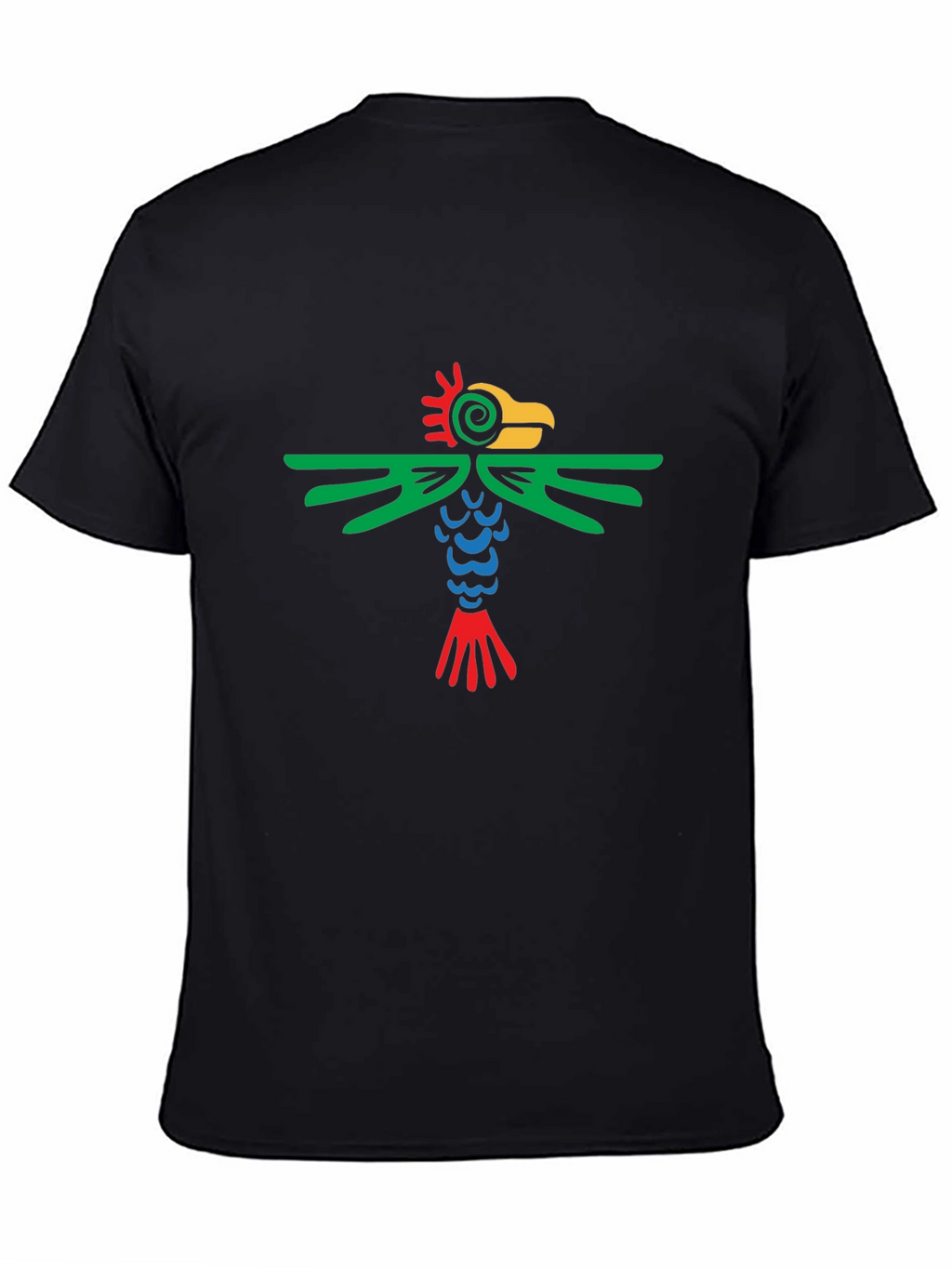 Aztec Bird Graphic Tee - Stylish Black T-Shirt