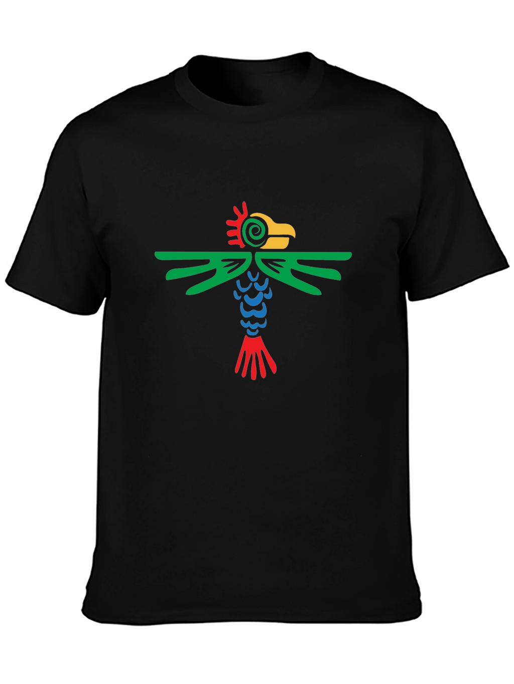 Aztec Bird Graphic Tee - Stylish Black T-Shirt