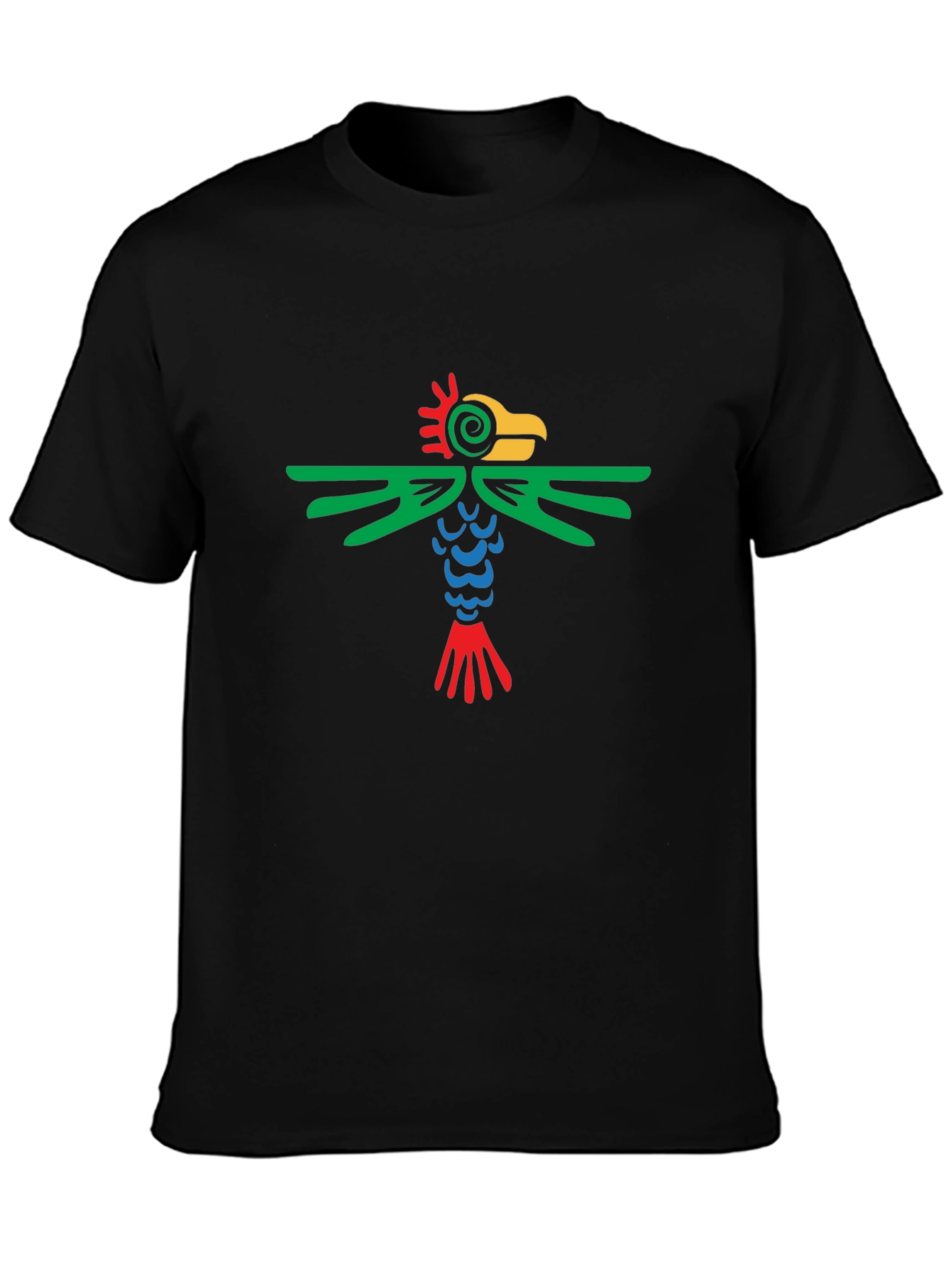 Aztec Bird Graphic Tee - Stylish Black T-Shirt