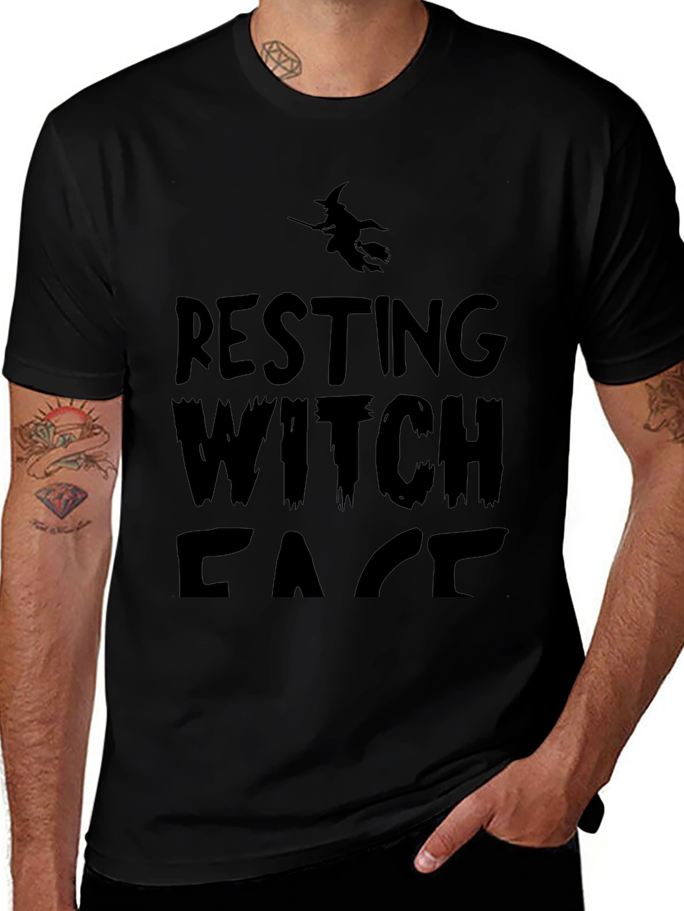 Resting Witch Face T-Shirt - Halloween Graphic Tee