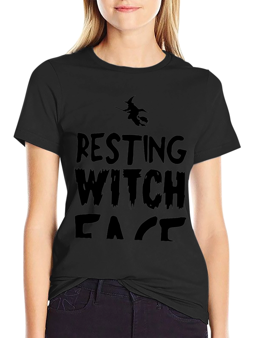 Resting Witch Face T-Shirt - Halloween Graphic Tee
