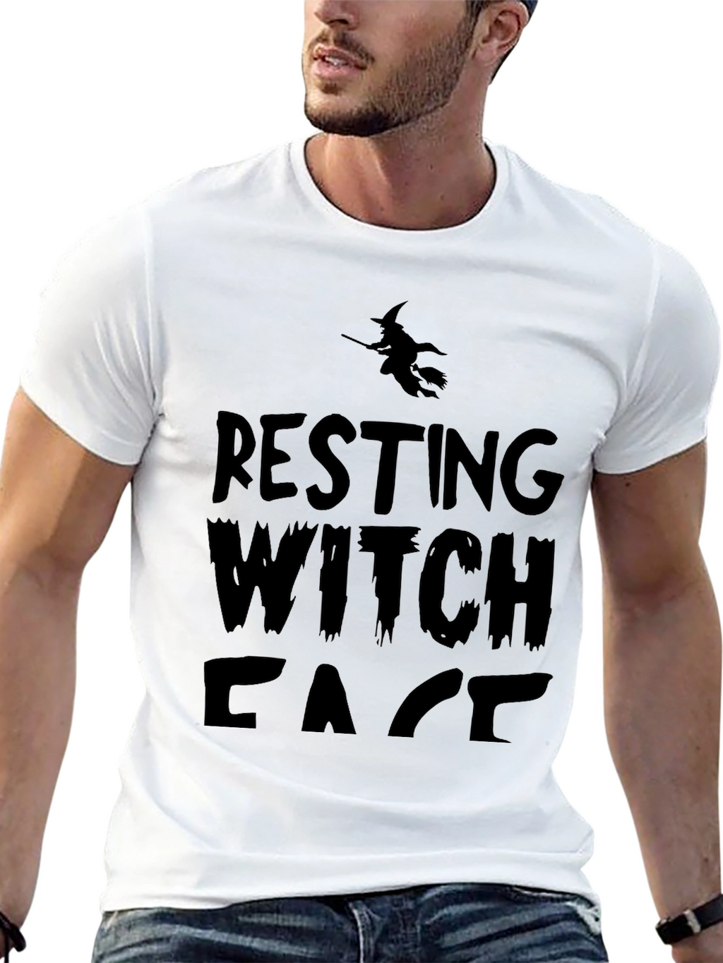Resting Witch Face T-Shirt - Halloween Graphic Tee