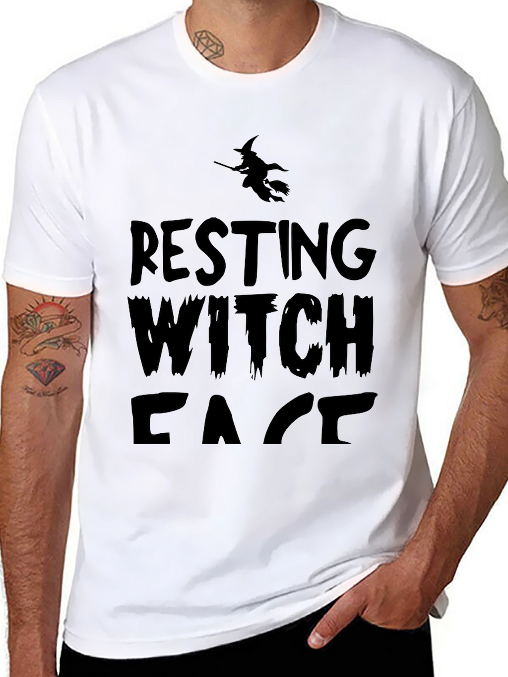 Resting Witch Face T-Shirt - Halloween Graphic Tee