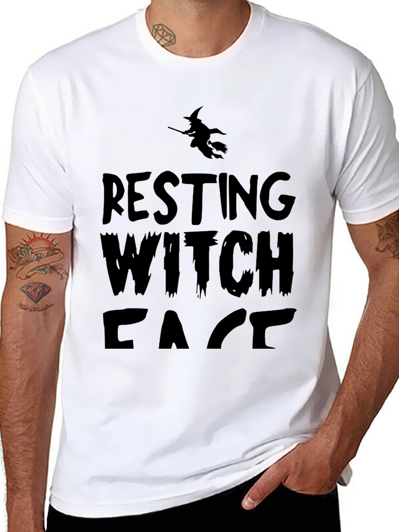 Resting Witch Face T-Shirt - Halloween Graphic Tee