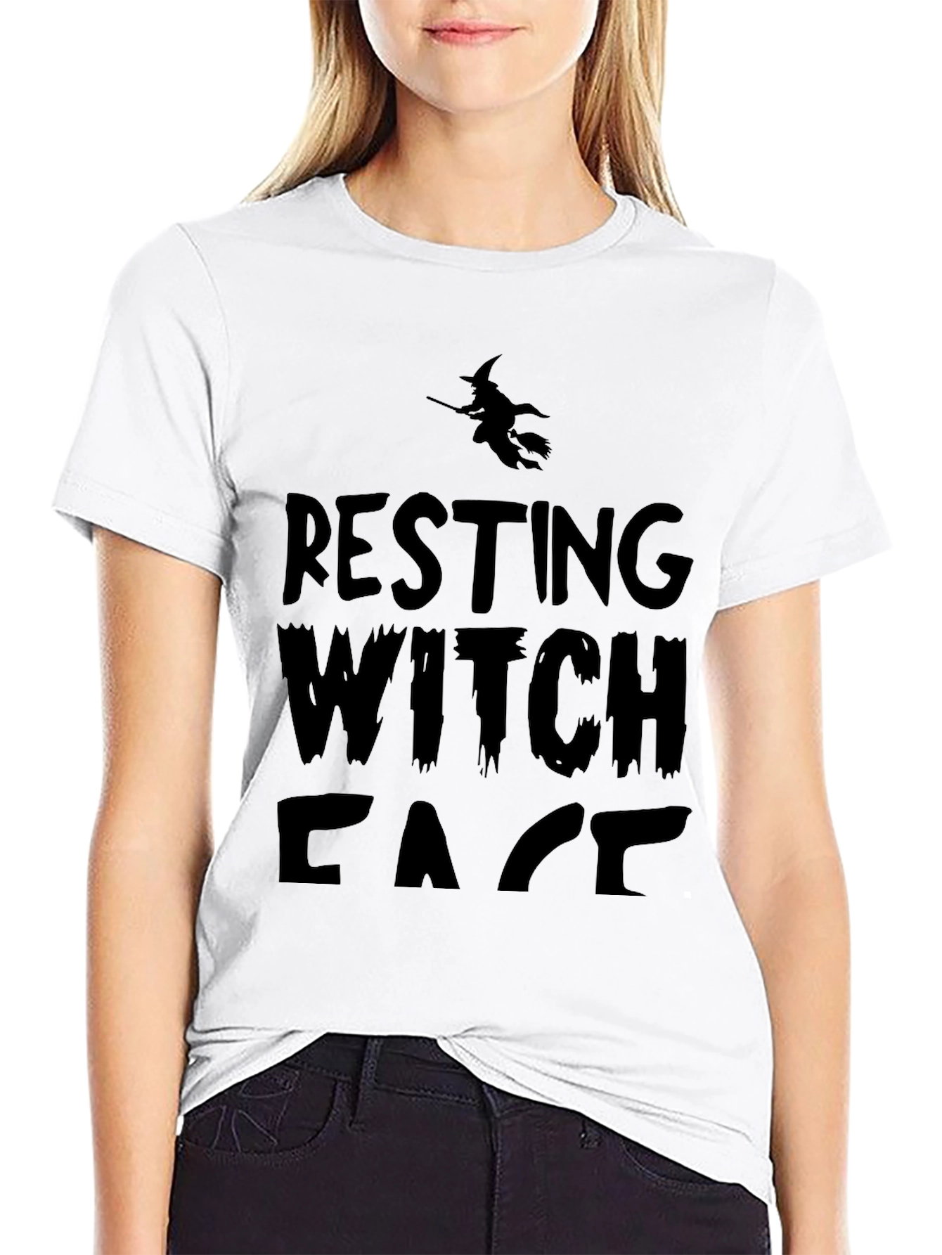 Resting Witch Face T-Shirt - Halloween Graphic Tee