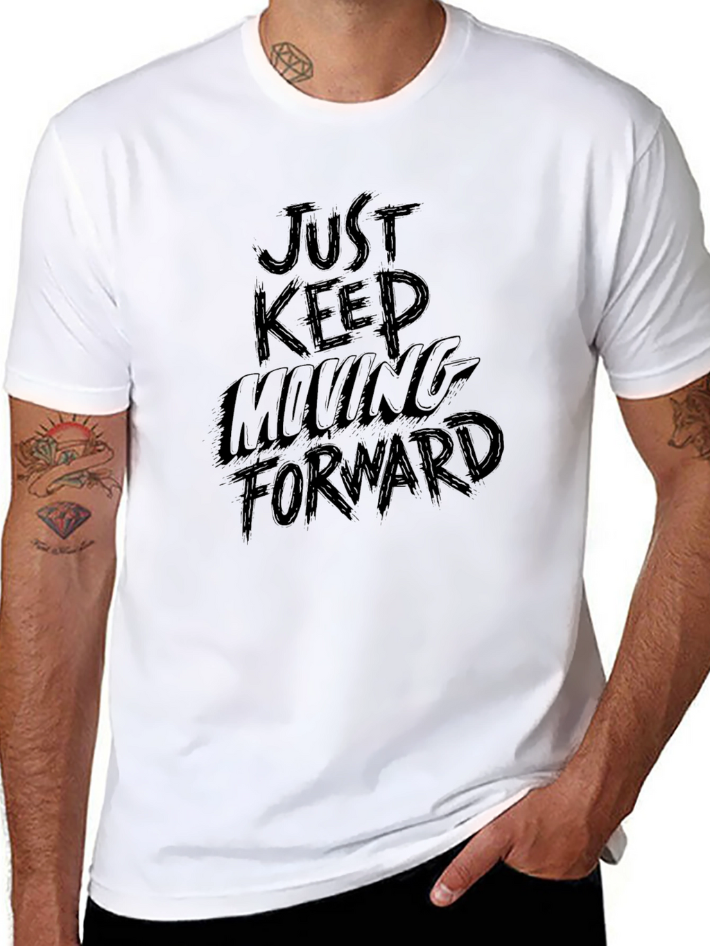 Just Keep Moving Forward Black T-Shirt
