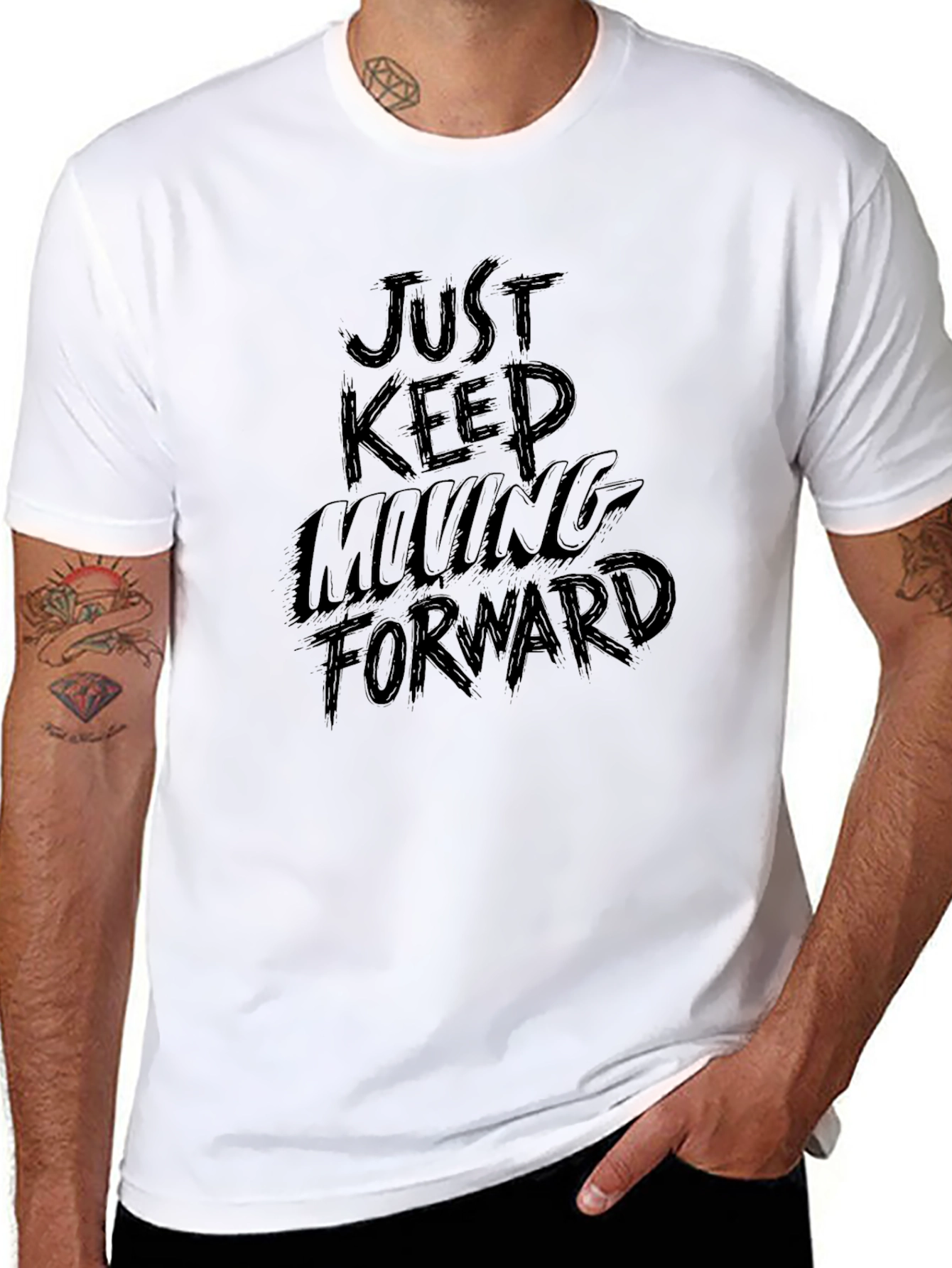 Just Keep Moving Forward Black T-Shirt