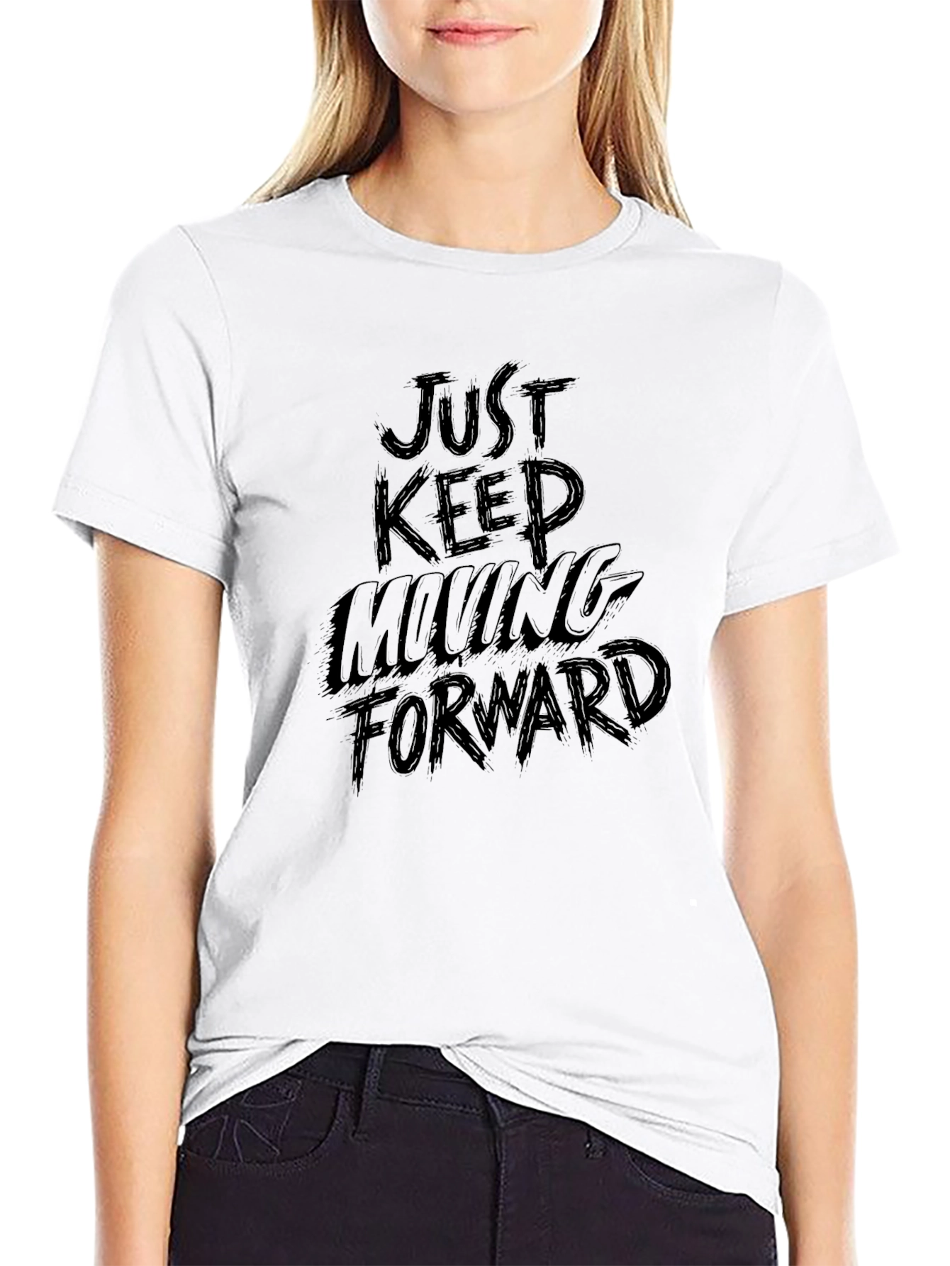 Just Keep Moving Forward Black T-Shirt