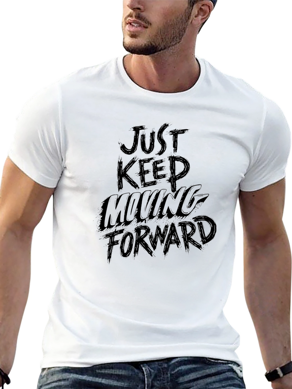 Just Keep Moving Forward Black T-Shirt
