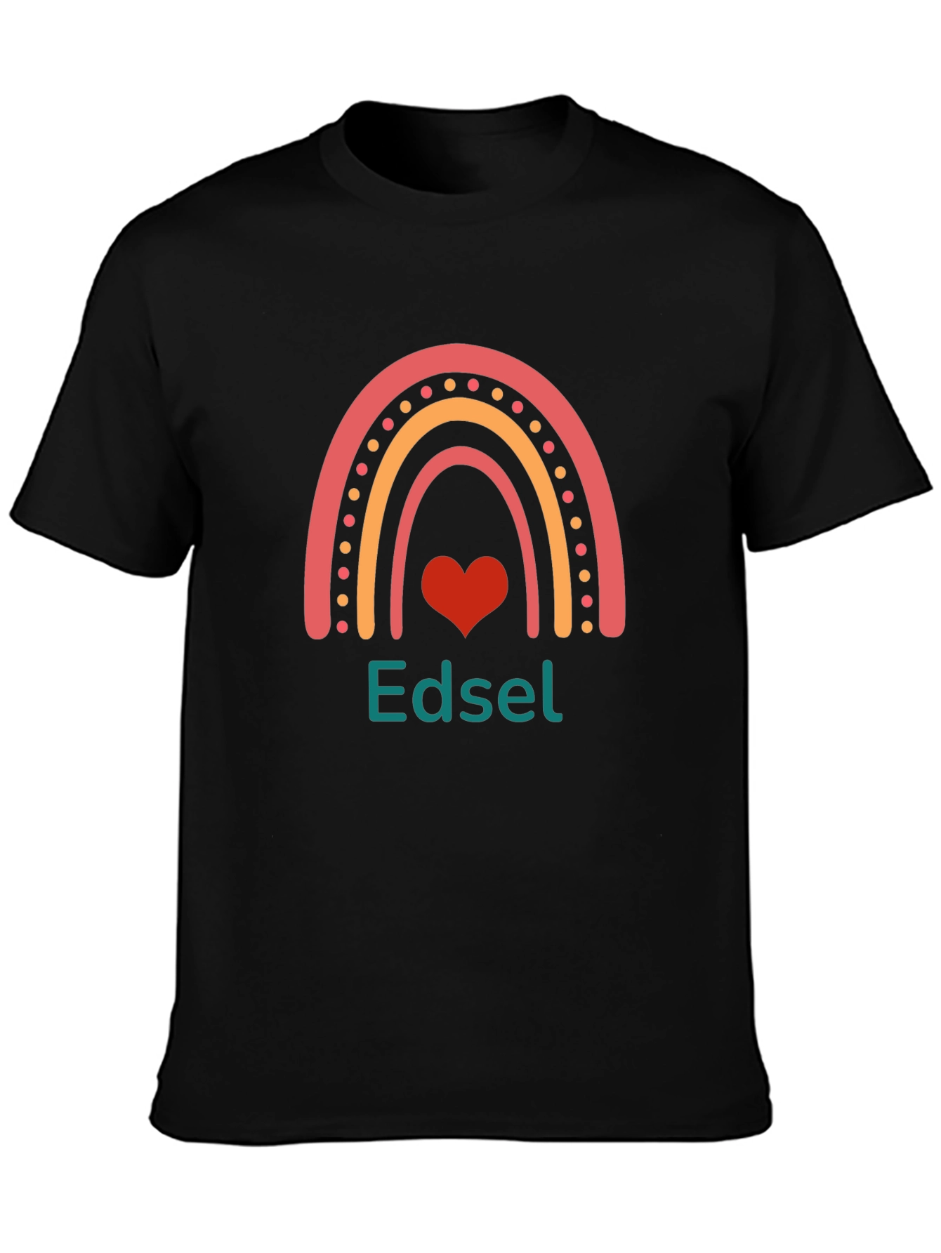 Edsel Rainbow Heart Graphic Tee - Black