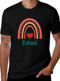 Edsel Rainbow Heart Graphic Tee - Black