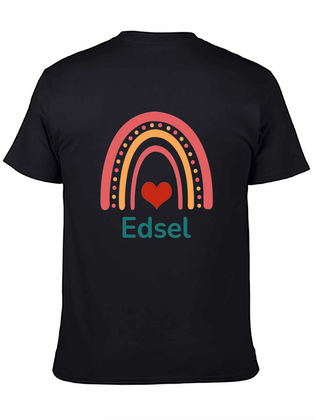 Edsel Rainbow Heart Graphic Tee - Black