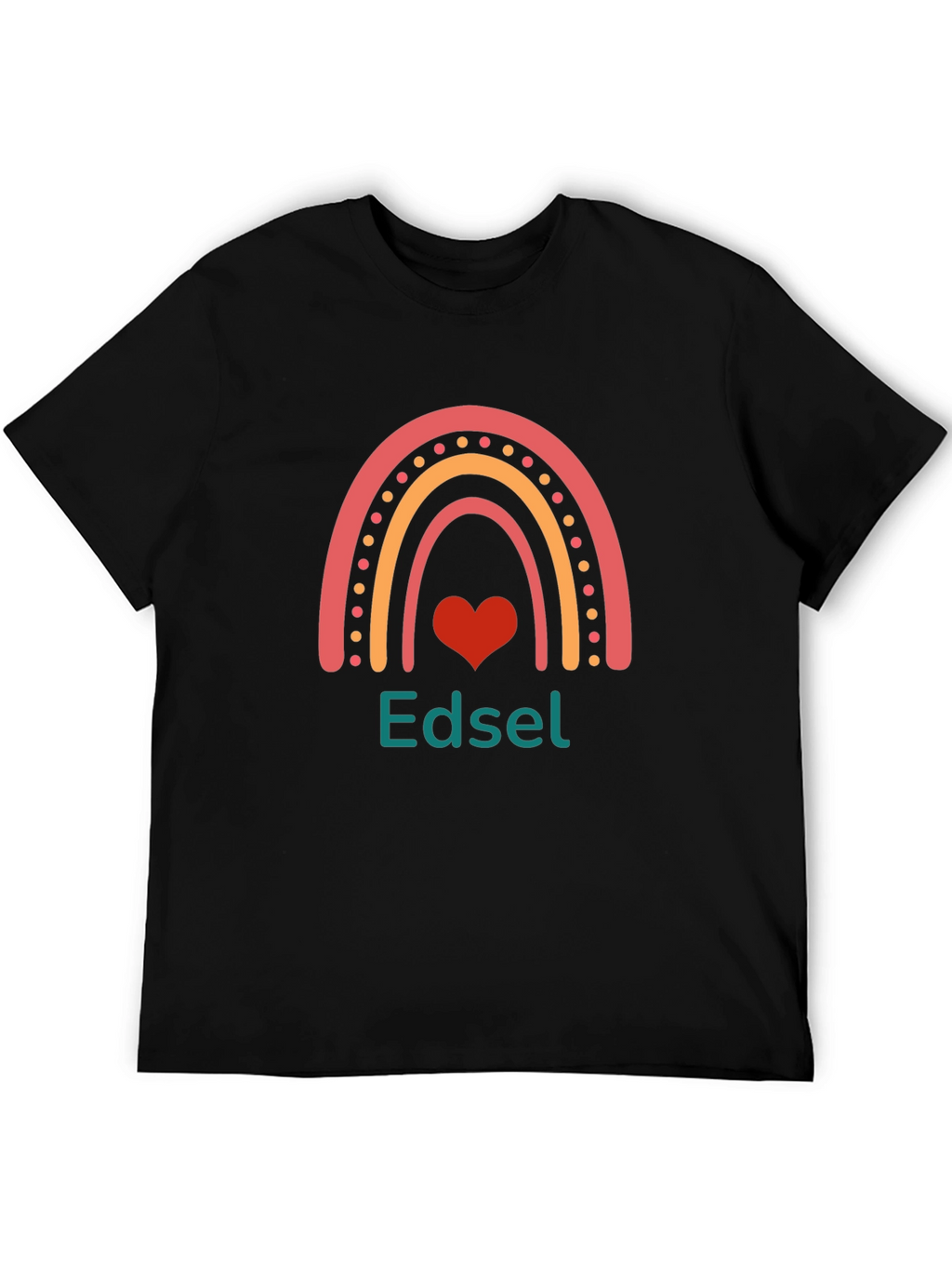 Edsel Rainbow Heart Graphic Tee - Black