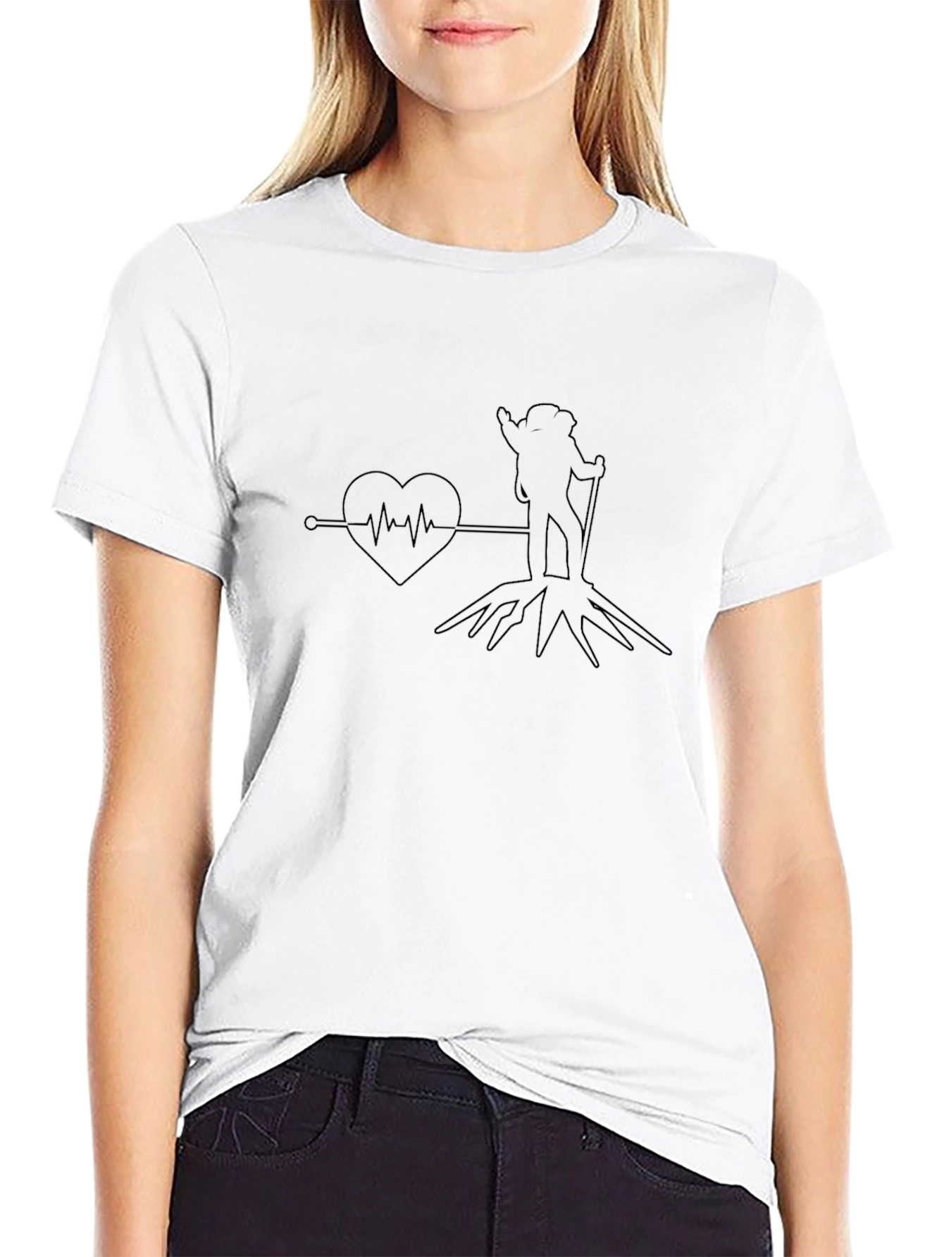 Hiking Heartbeat T-Shirt - Adventure Awaits!