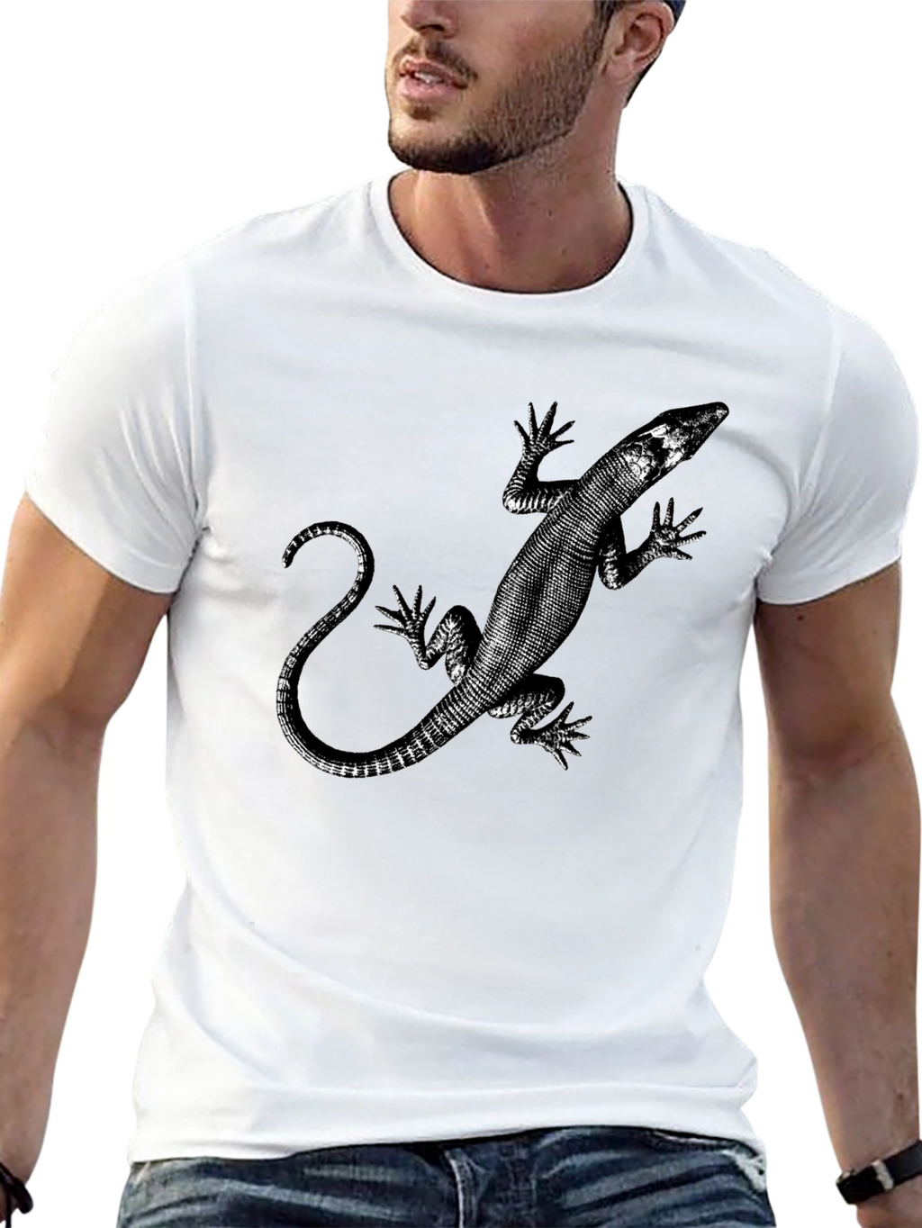 Lizard Print Graphic Tee