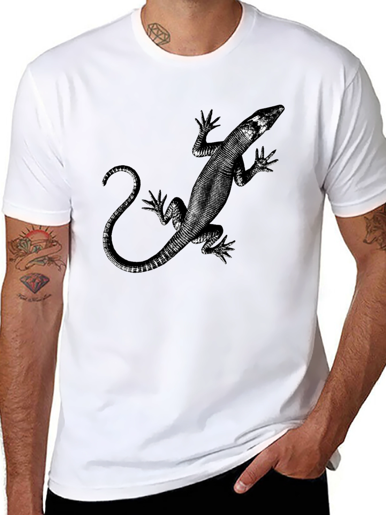 Lizard Print Graphic Tee
