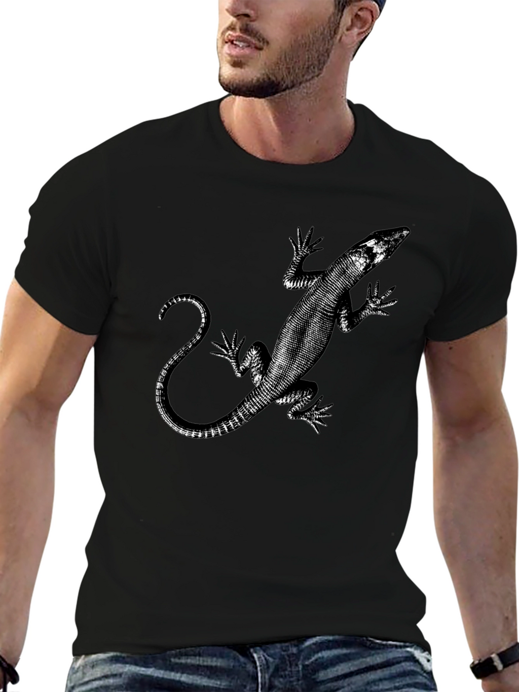 Lizard Print Graphic Tee