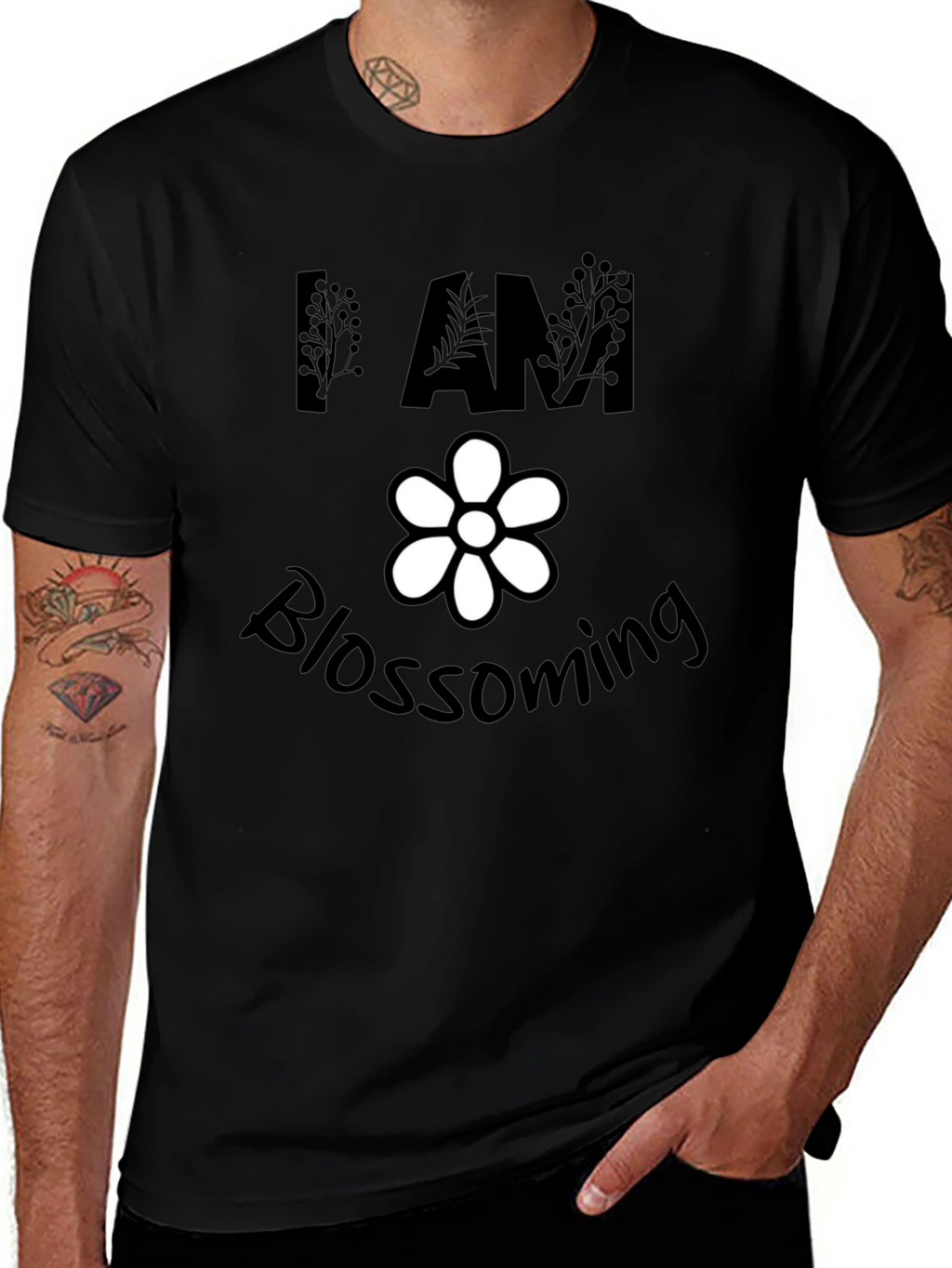 I am Blossoming Black T-Shirt