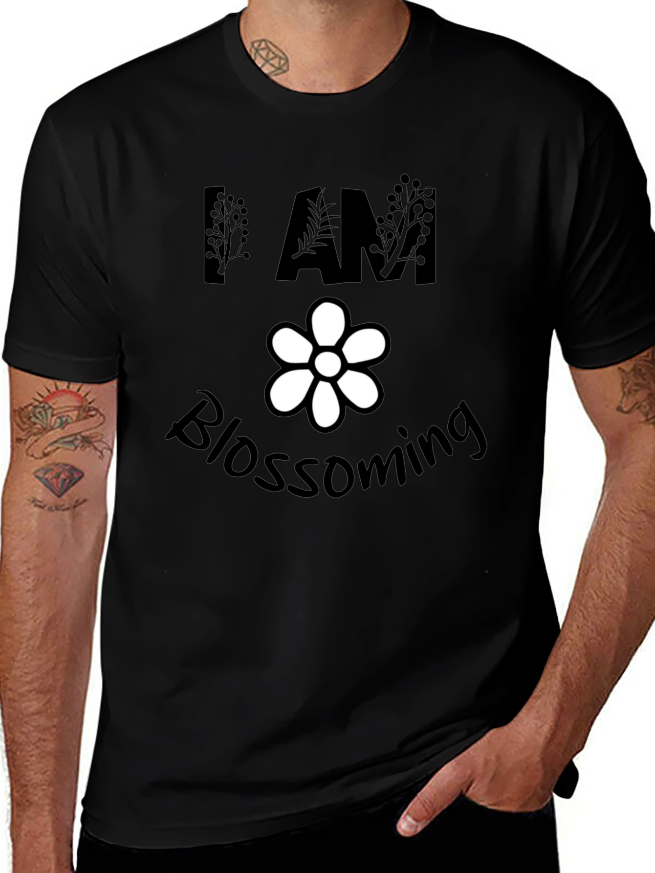 I am Blossoming Black T-Shirt