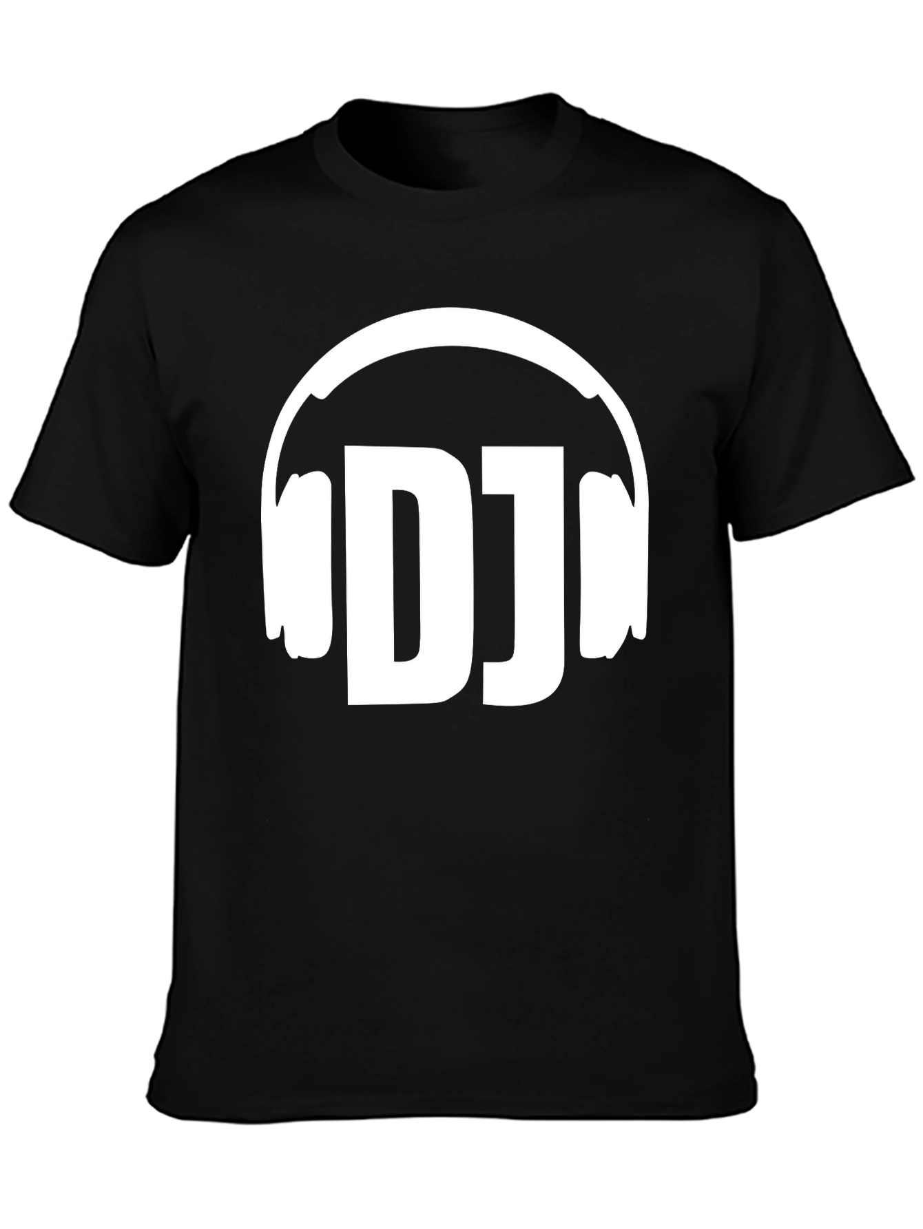 DJ Headphones Graphic Tee - Black Cotton Music Lover Shirt