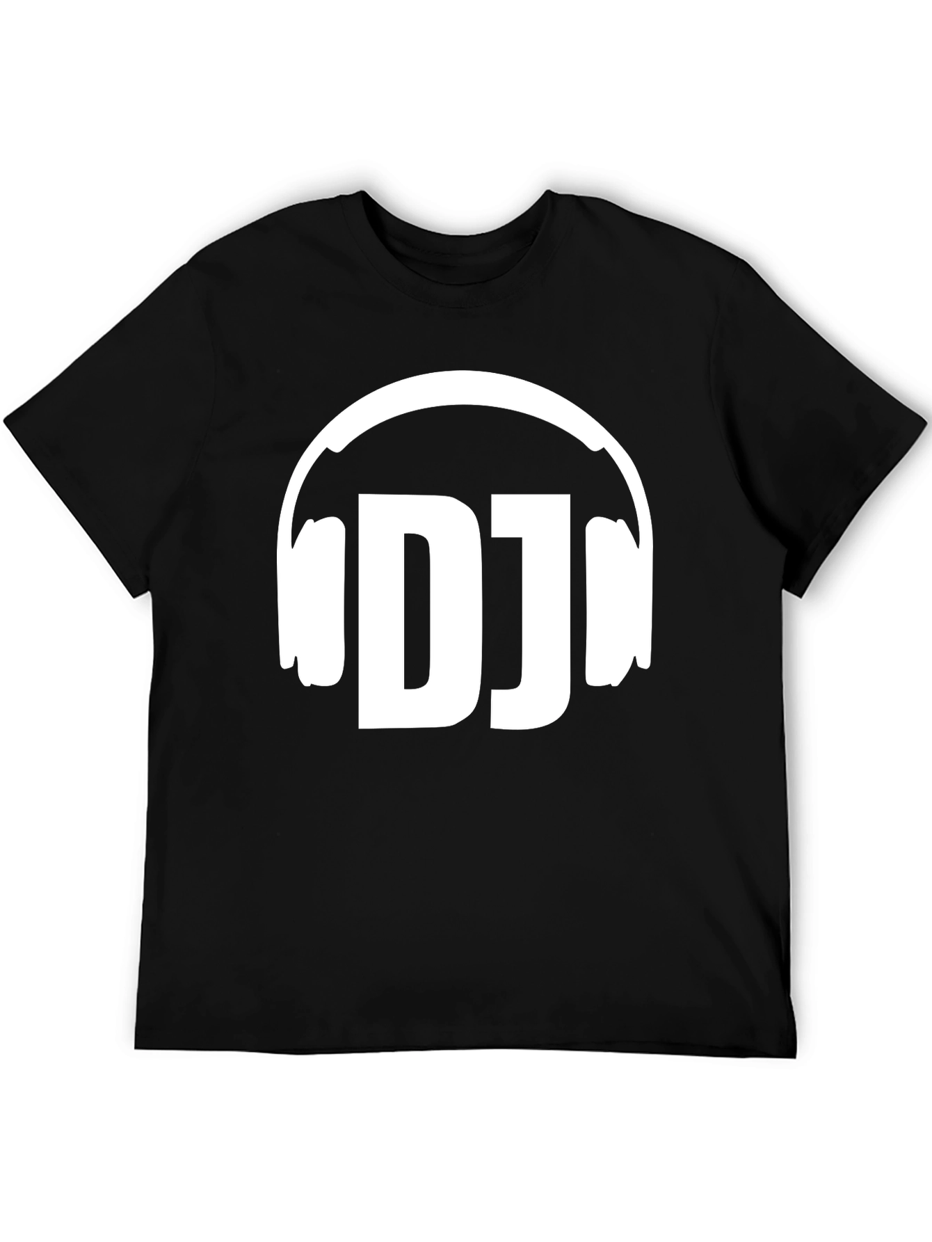 DJ Headphones Graphic Tee - Black Cotton Music Lover Shirt