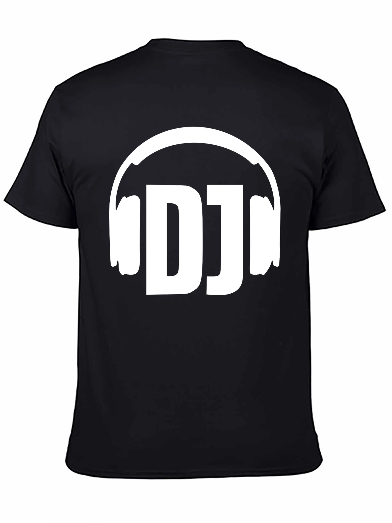 DJ Headphones Graphic Tee - Black Cotton Music Lover Shirt
