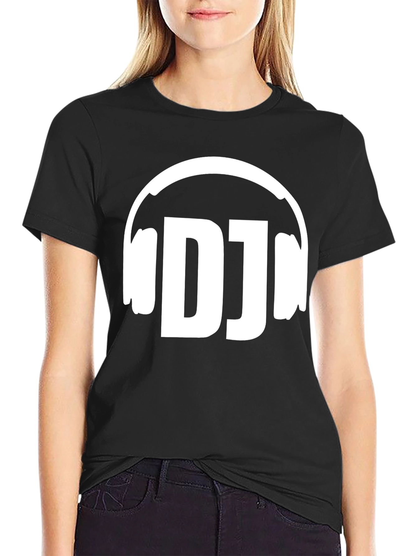 DJ Headphones Graphic Tee - Black Cotton Music Lover Shirt