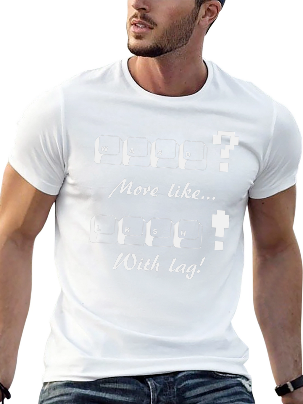 Gamer T-Shirt: WASD / LKSH With Lag! Novelty Tee